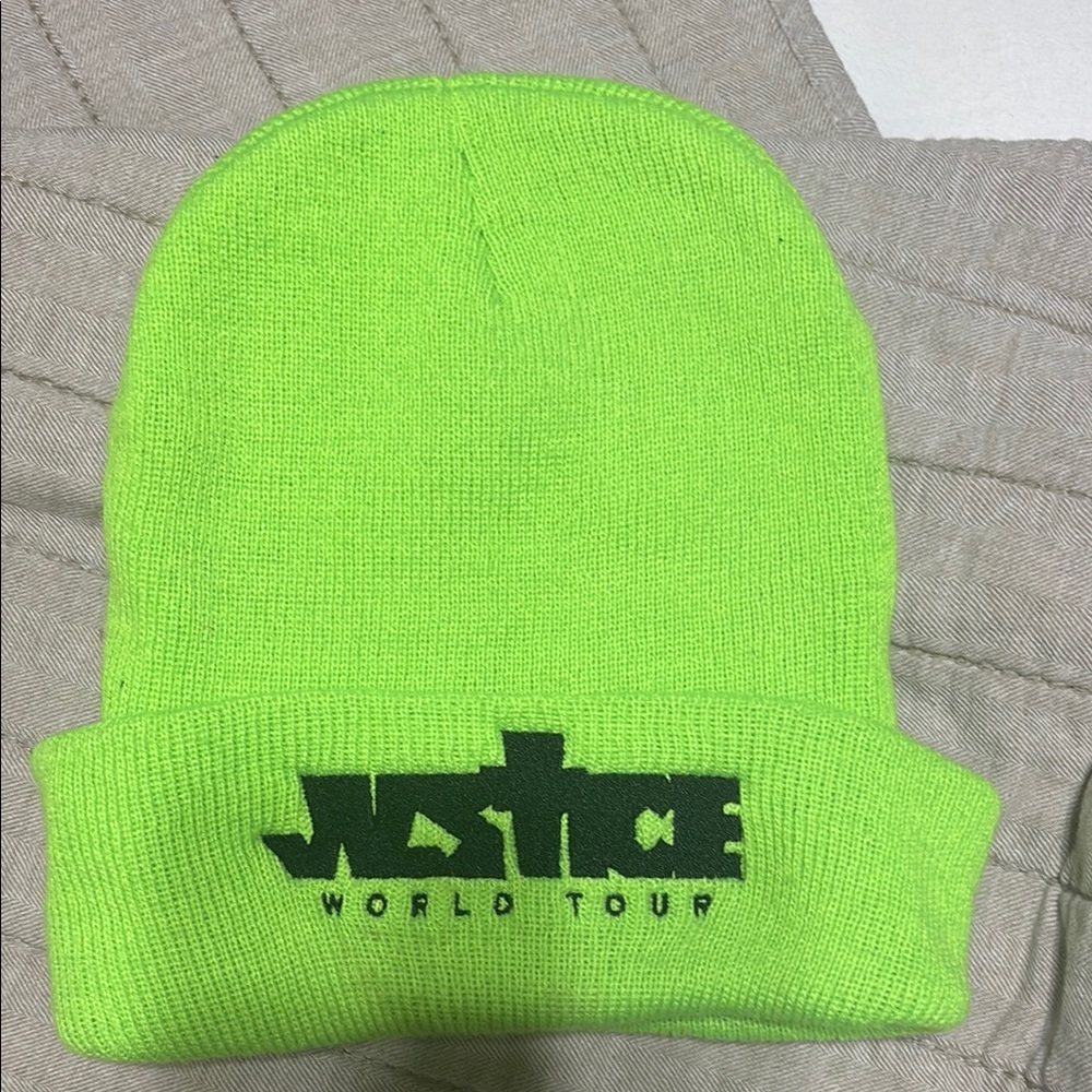 Justin Bieber Neon Green Beanie